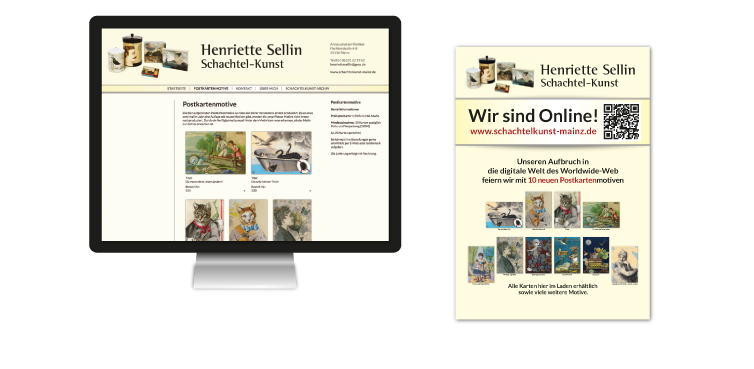 <b>Auftraggeber:</b> Schachtelkunst, Henriette Sellin, Mainz, Webseite und Ankündigungsposter im März 2021